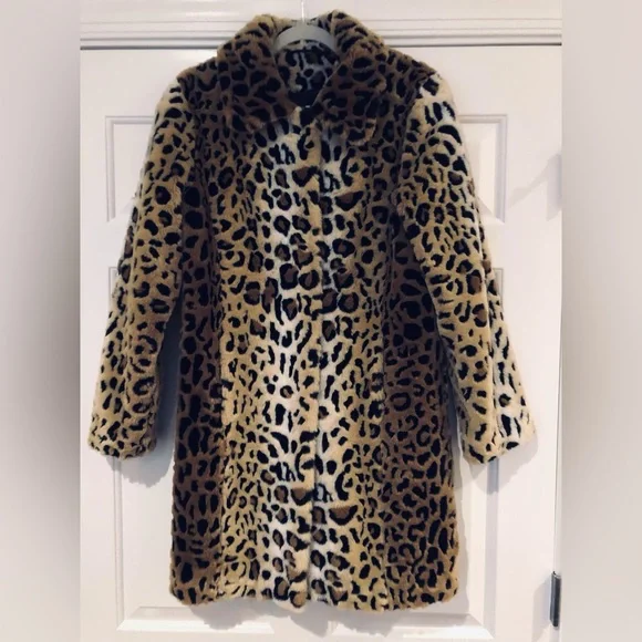 Leopard Print Faux Fur Coat - Picture 2 of 3